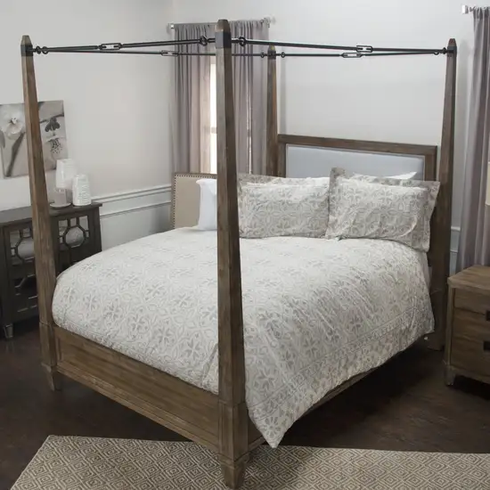 Ivory King Cotton Washable Polyester Down Alternative Comforter Set With Two Shams Photo 5