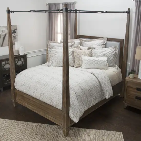 Ivory King Cotton Washable Polyester Down Alternative Comforter Set With Two Shams Photo 6