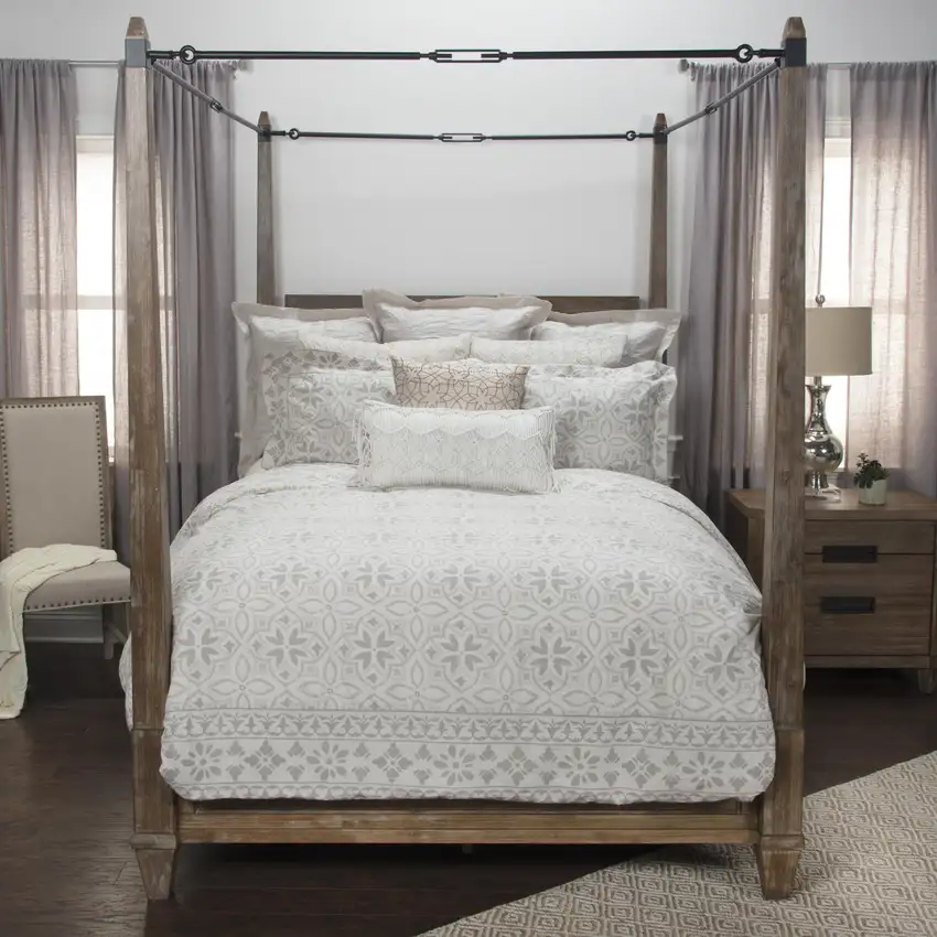 Ivory King Cotton Washable Polyester Down Alternative Comforter Set With Two Shams Photo 7