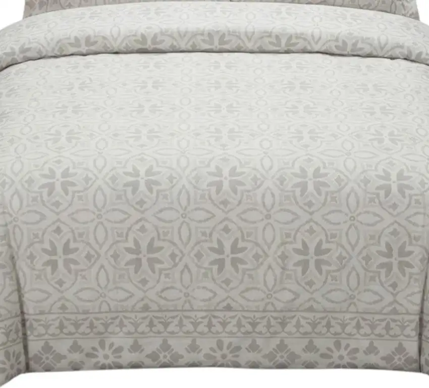 Ivory King Cotton Washable Polyester Down Alternative Comforter Set With Two Shams Photo 4