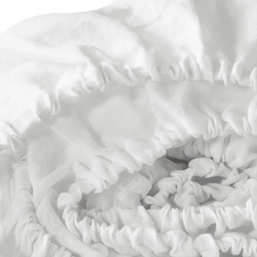 Ivory Linen Full Double Fitted sheet Photo 5