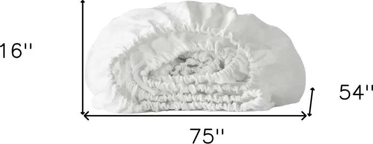 Ivory Linen Full Double Fitted sheet Photo 4