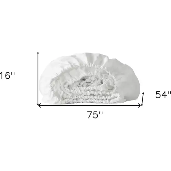 Ivory Linen Full Double Fitted sheet Photo 4