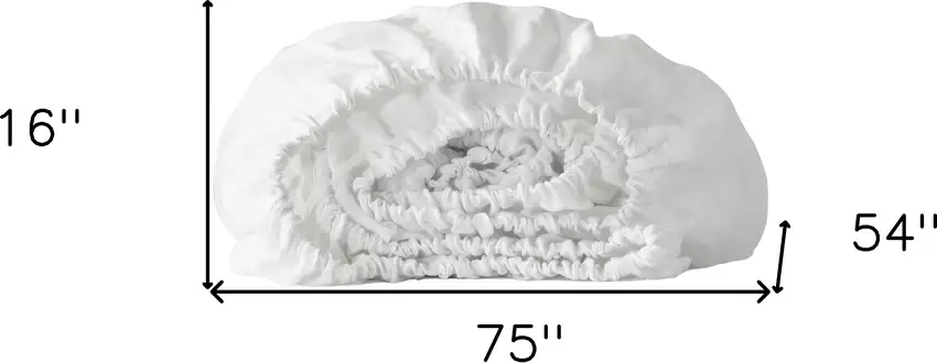 Ivory Linen Full Double Fitted sheet Photo 4