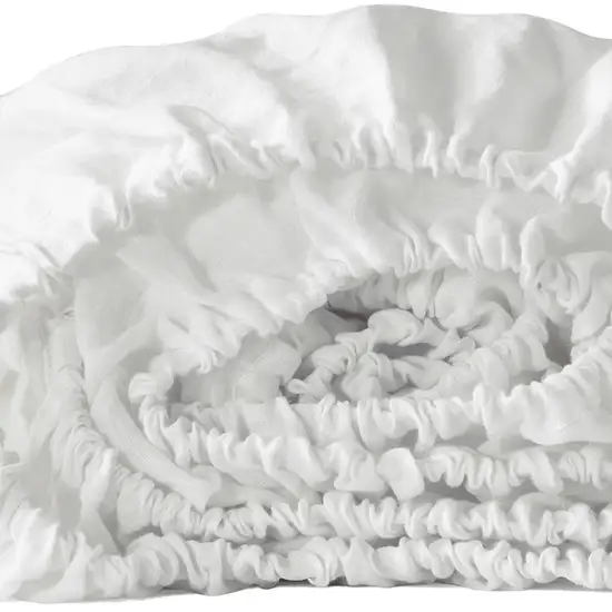 Ivory Linen Twin Fitted Sheet Photo 3
