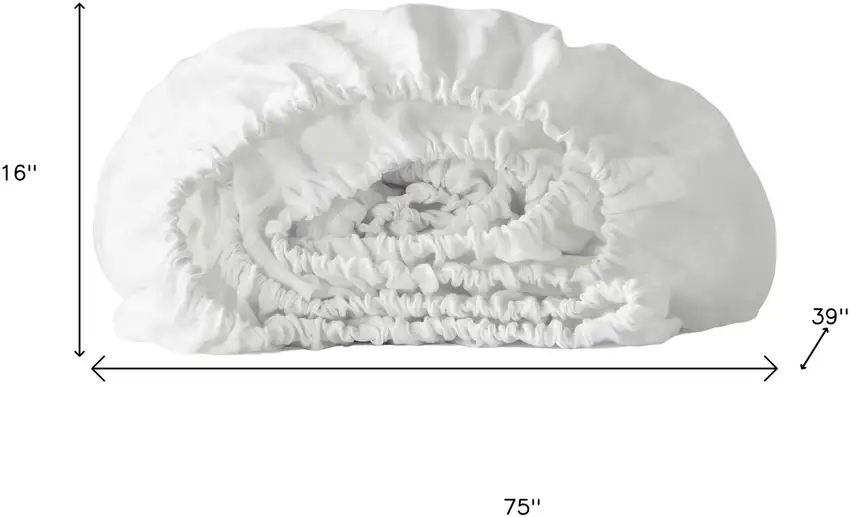 Ivory Linen Twin Fitted Sheet Photo 6