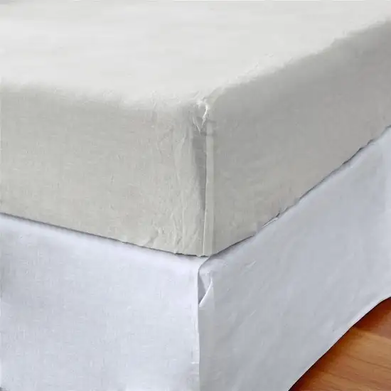Ivory Linen Twin Fitted Sheet Photo 2