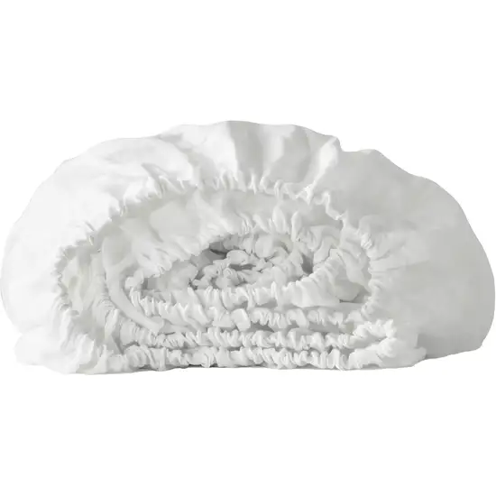 Ivory Linen Twin Fitted Sheet Photo 1