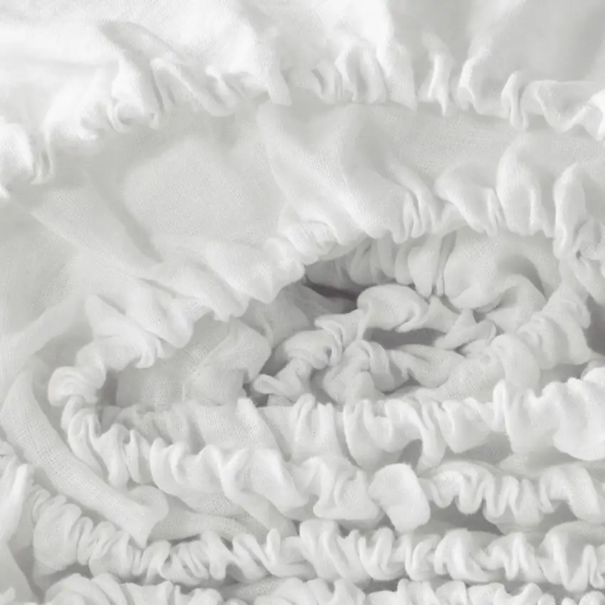 Ivory Linen Twin Fitted Sheet Photo 4