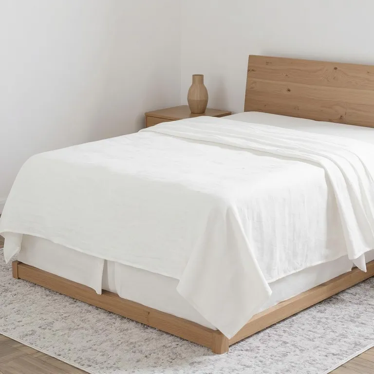 Ivory Linen Twin Flat Sheet Photo 2