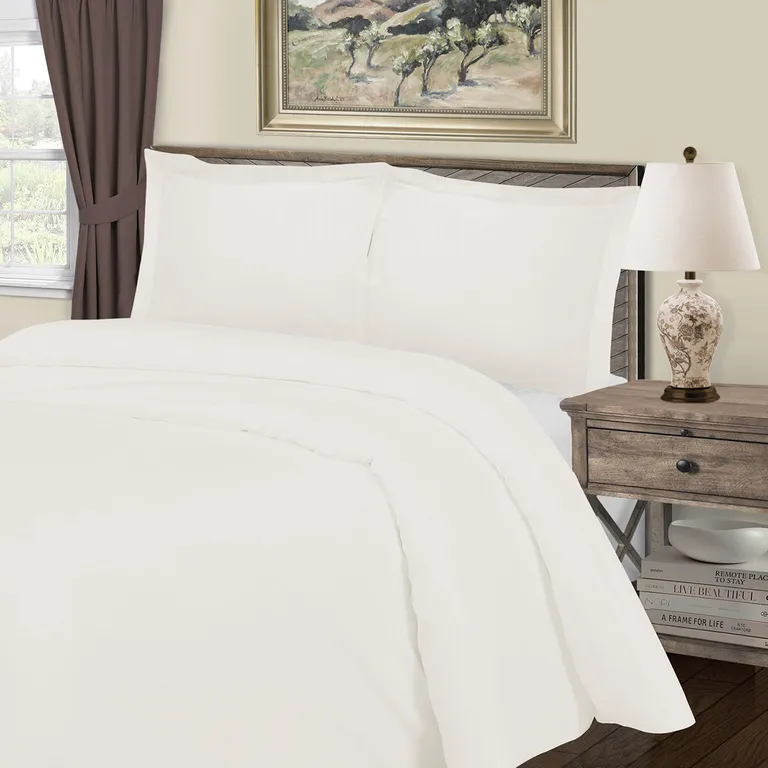 Ivory Queen Cotton Blend 1000 Thread Count Washable Duvet Cover Set Photo 3