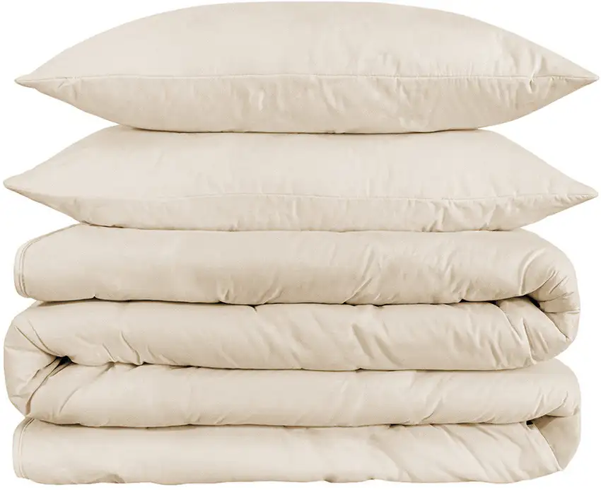 Ivory Queen Cotton Blend 1200 Thread Count Washable Duvet Cover Set Photo 1