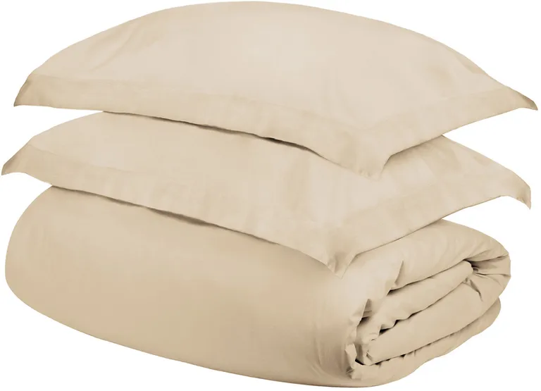 Queen Cotton Blend 300 Thread Count Washable Duvet Cover Set Photo 1
