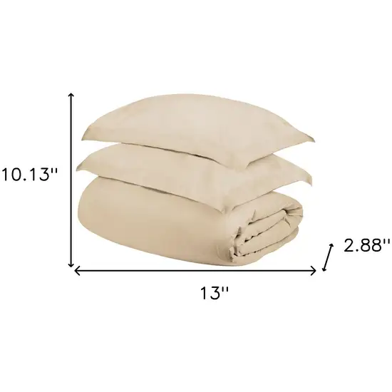 Ivory Queen Cotton Blend 300 Thread Count Washable Duvet Cover Set Photo 5