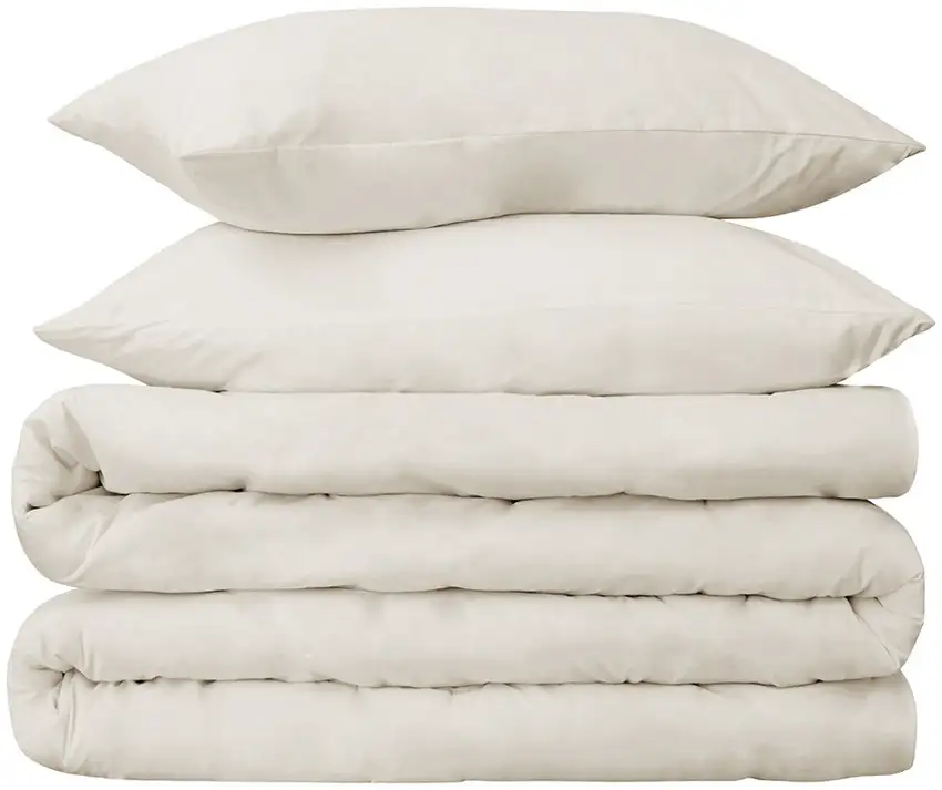 Ivory Queen Cotton Blend 650 Thread Count Washable Duvet Cover Set Photo 1