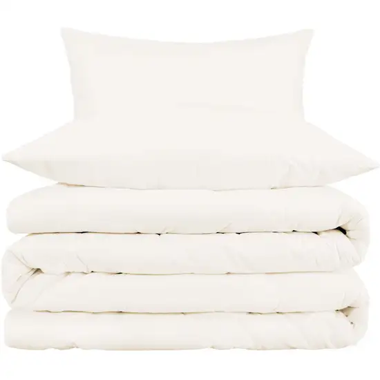 Ivory Queen Cotton Blend Washable Duvet Cover Set Photo 1