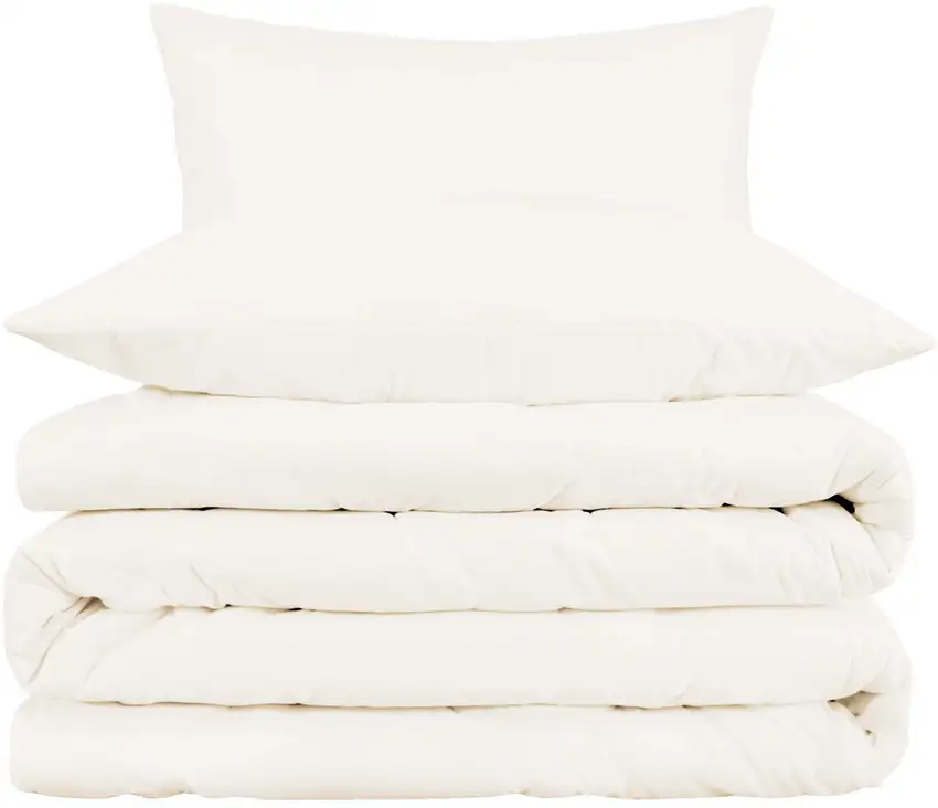 Ivory Queen Cotton Blend Washable Duvet Cover Set Photo 1