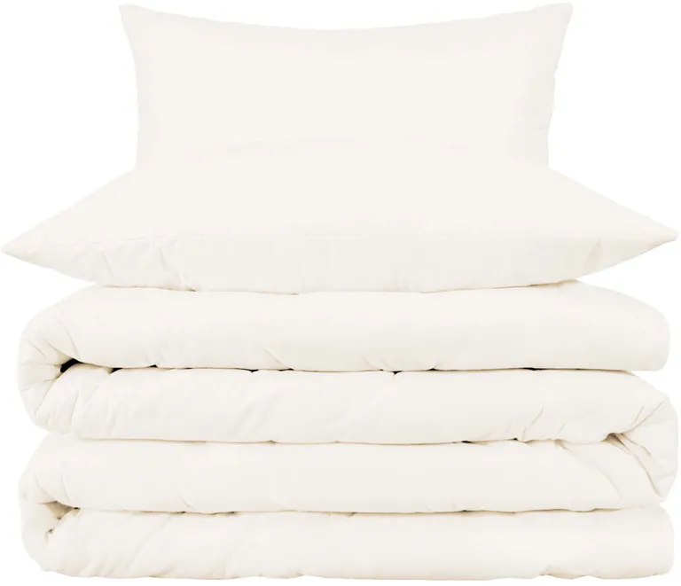 Ivory Queen Cotton Blend Washable Duvet Cover Set Photo 2