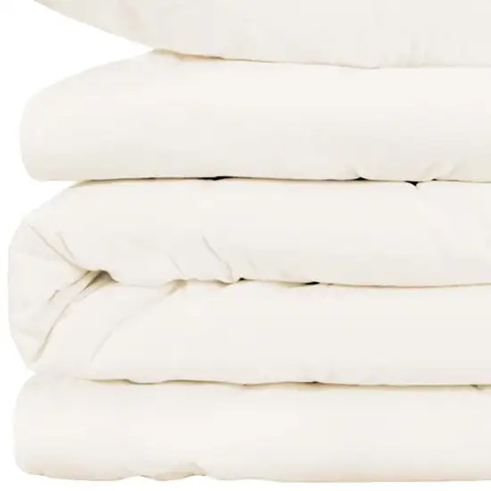 Ivory Queen Cotton Blend Washable Duvet Cover Set Photo 3