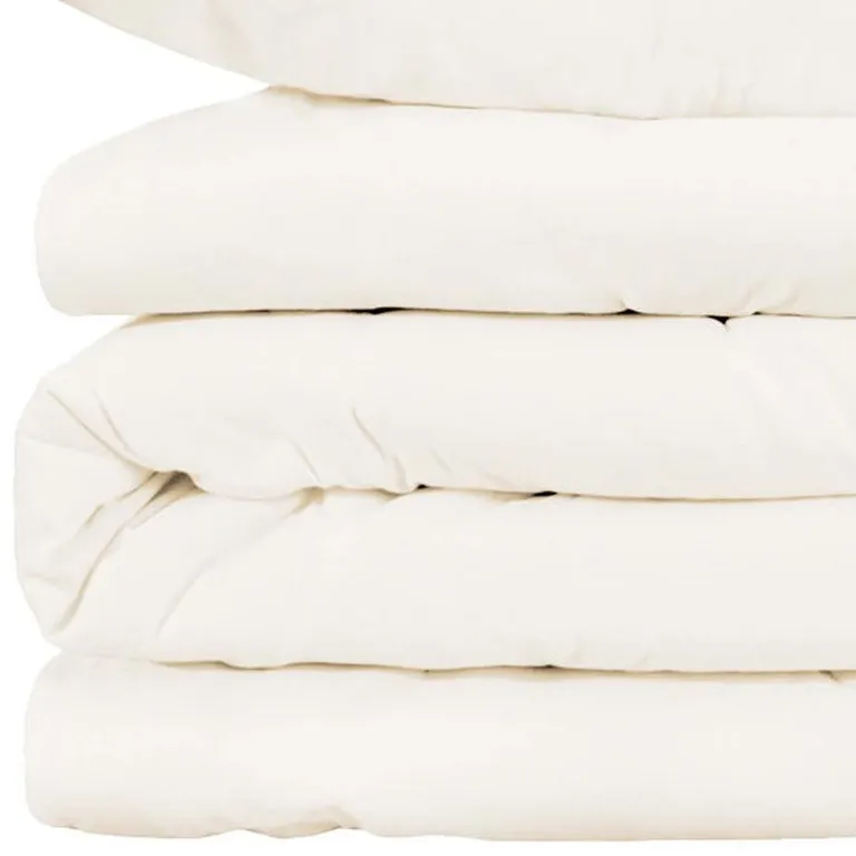 Ivory Queen Cotton Blend Washable Duvet Cover Set Photo 3