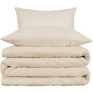Photo of Ivory Queen Cotton Blend Washable Duvet Cover Set