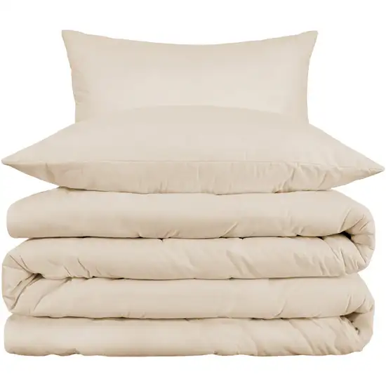 Ivory Queen Cotton Blend Washable Duvet Cover Set Photo 1