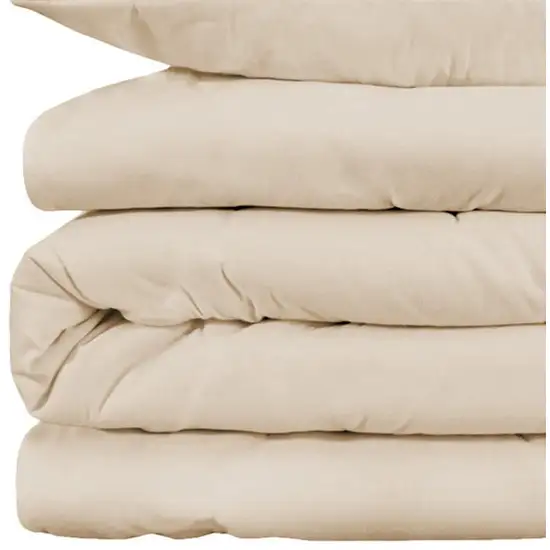Ivory Queen Cotton Blend Washable Duvet Cover Set Photo 3