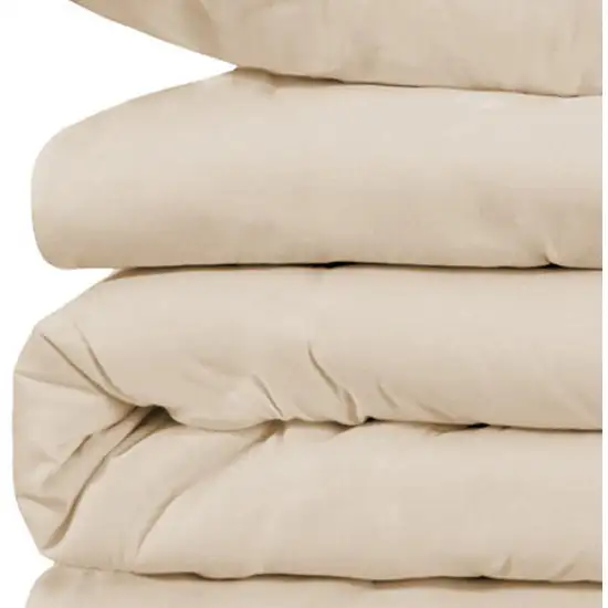 Ivory Queen Cotton Blend Washable Duvet Cover Set Photo 2