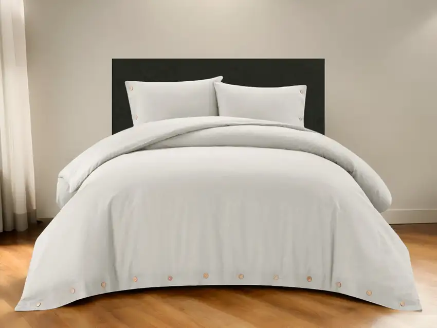 Ivory Queen 100% Cotton 140 Thread Count Washable Duvet Cover Set Photo 1