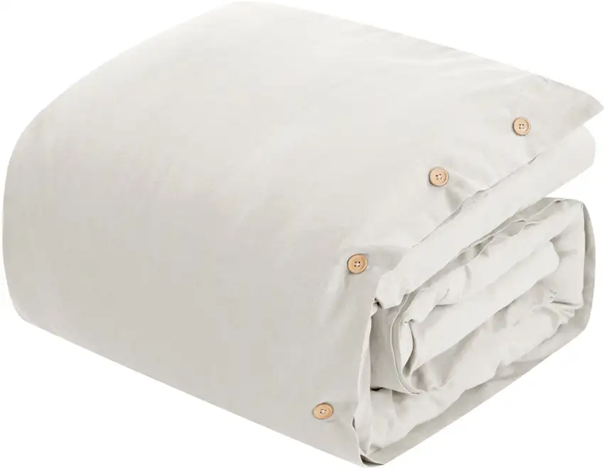 Ivory Queen 100% Cotton 140 Thread Count Washable Duvet Cover Set Photo 7