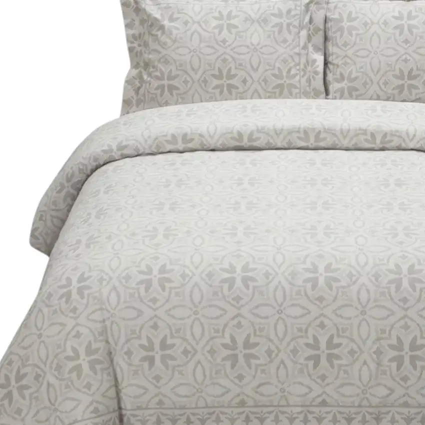 Ivory Queen Cotton Washable Polyester Down Alternative Comforter Set With Two Shams Photo 4