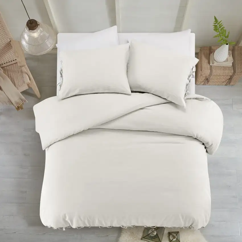 Ivory Queen Linen 220 Thread Count Washable Duvet Cover Set Photo 6