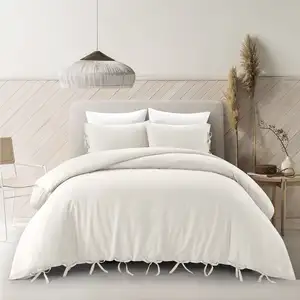 Photo of Ivory Queen Linen 220 Thread Count Washable Duvet Cover Set