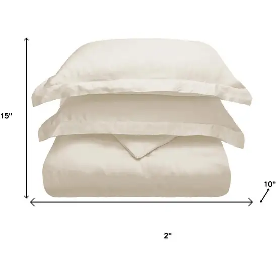 Ivory Queen Rayon Washable Duvet Cover Set With Two Shams Photo 5