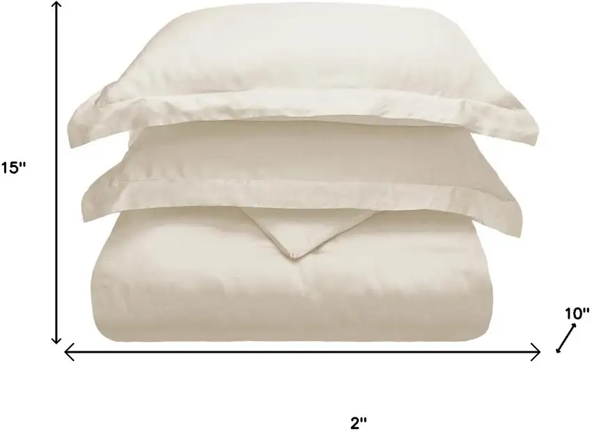 Ivory Queen Rayon Washable Duvet Cover Set With Two Shams Photo 5