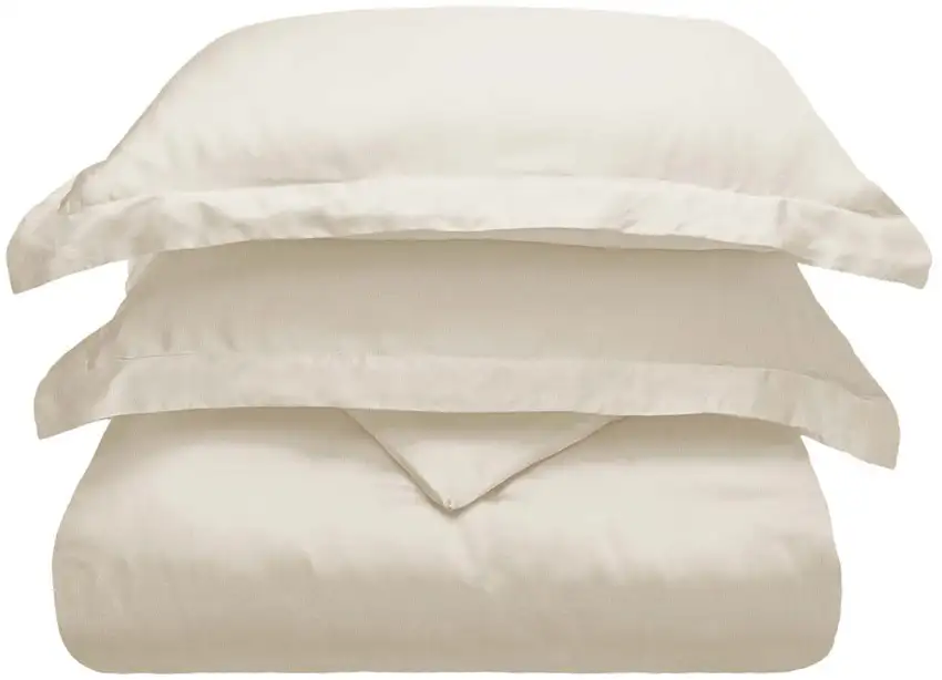 Ivory Queen Rayon Washable Duvet Cover Set With Two Shams Photo 2