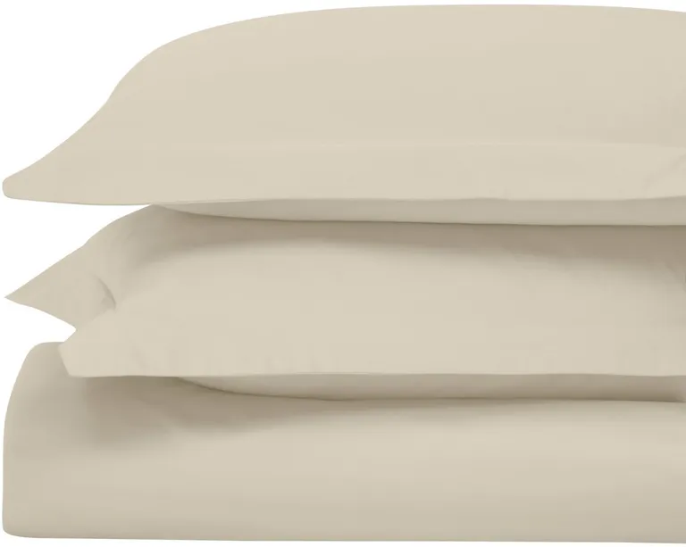 Ivory Twin Cotton Blend Washable Duvet Cover Set Photo 2