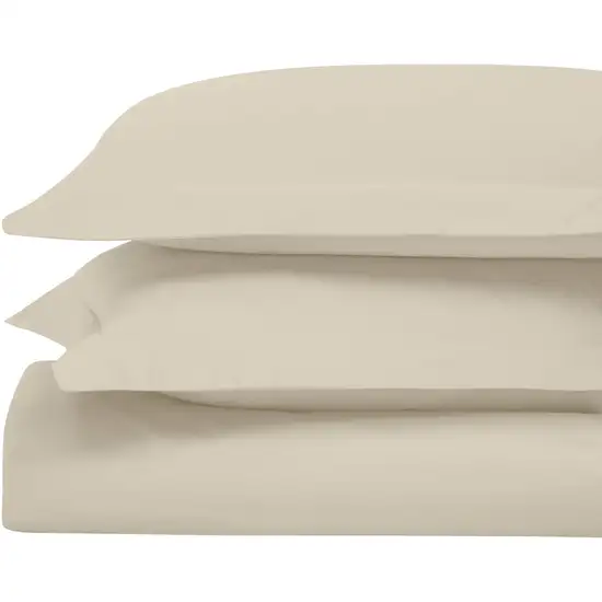 Ivory Twin Cotton Blend Washable Duvet Cover Set Photo 2