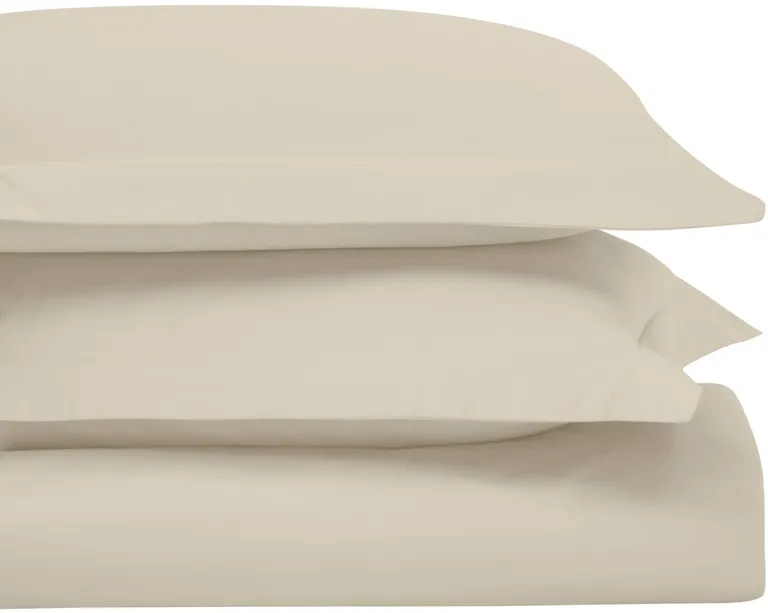 Ivory Twin Cotton Blend Washable Duvet Cover Set Photo 1