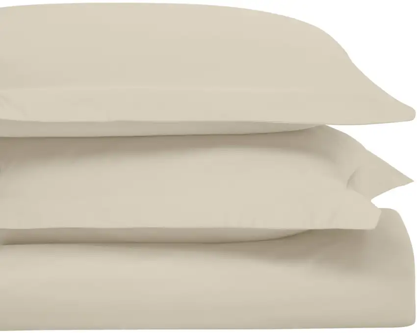 Ivory Twin Cotton Blend Washable Duvet Cover Set Photo 1