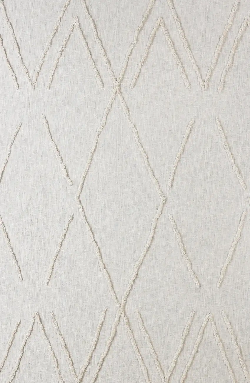 Ivory Woven Cotton Geometric Throw Photo 9