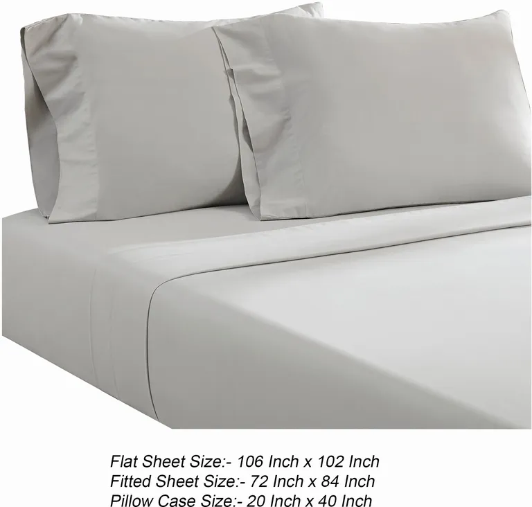 Ivy 4 Piece California King Size Cotton Sheet Set, Prewashed Photo 5