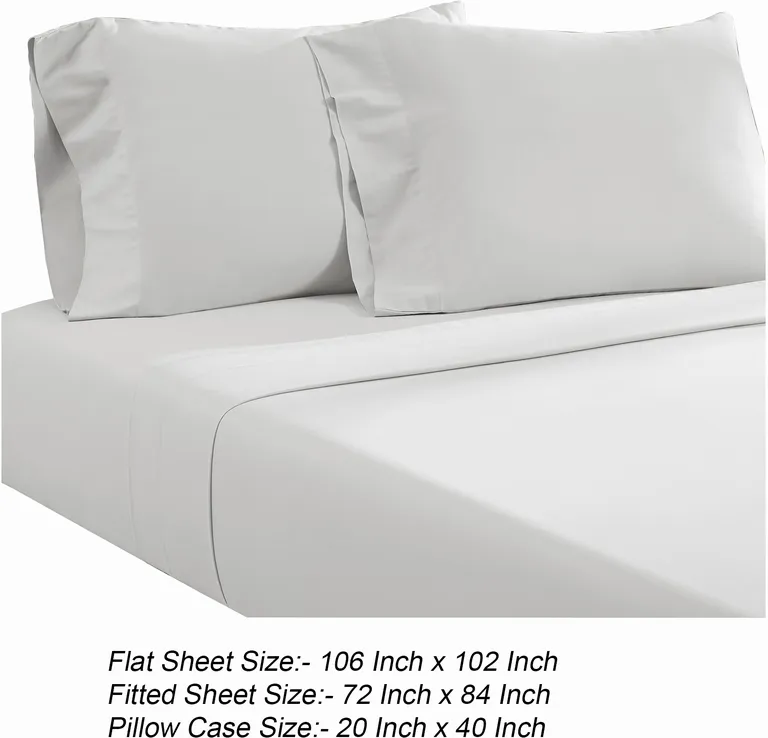 Ivy 4 Piece California King Size Soft Cotton Sheet Set, Prewashed Photo 5