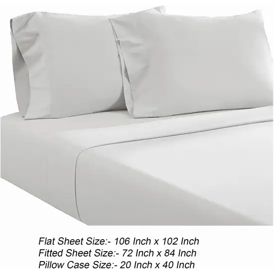 Ivy 4 Piece California King Size Soft Cotton Sheet Set, Prewashed Photo 5