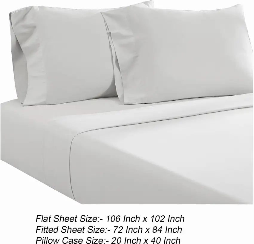 Ivy 4 Piece California King Size Soft Cotton Sheet Set, Prewashed Photo 5