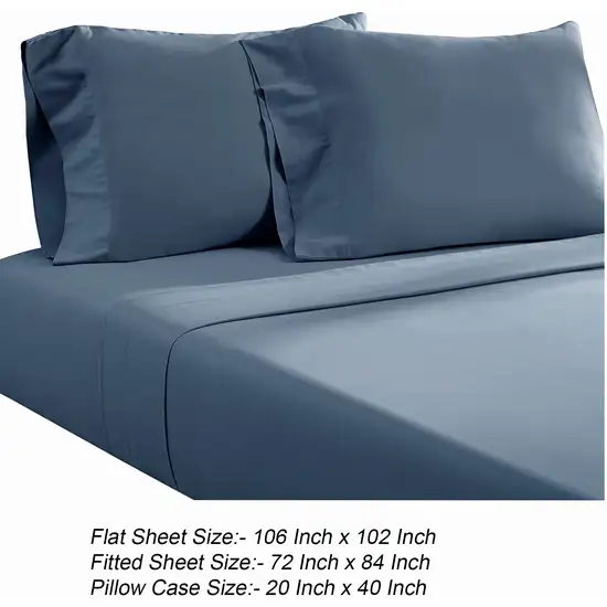 Ivy 4 Piece California King Size Soft Cotton Sheet Set, Prewashed Photo 5