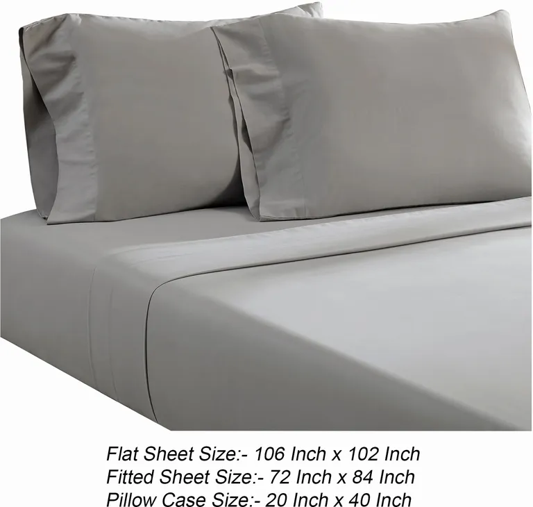Ivy 4 Piece California King Size Soft Cotton Sheet Set, Prewashed Photo 5