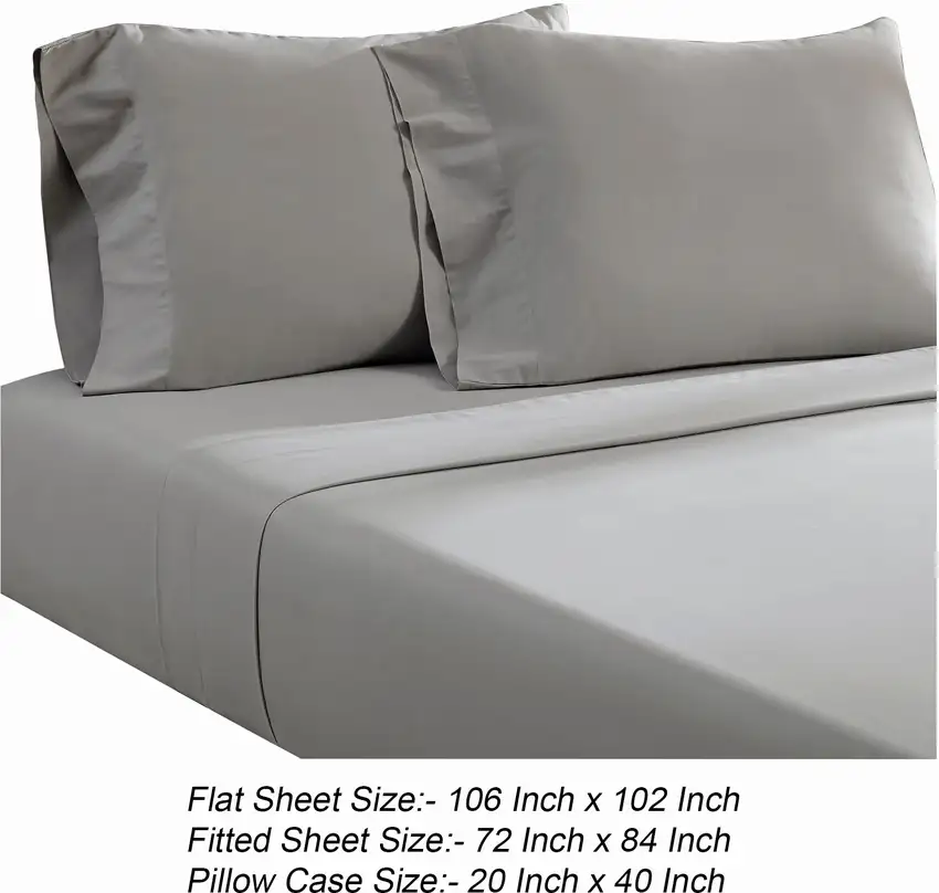 Ivy 4 Piece California King Size Soft Cotton Sheet Set, Prewashed Photo 5