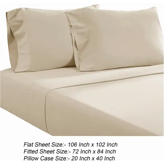 Ivy 4 Piece California King Size Soft Cotton Sheet Set, Prewashed Photo 5