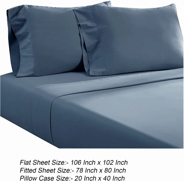 Ivy 4 Piece King Size Cotton Ultra Soft Bed Sheet Set, Prewashed Photo 5